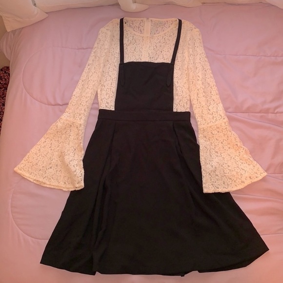 Robe Longue à Manches Longues Lauren Conrad - Dentelle Olive - Taille L